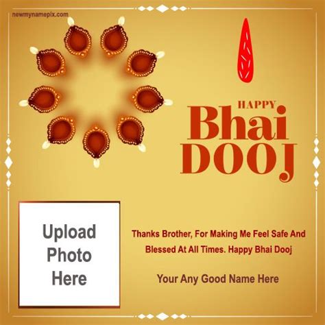 Happy Bhai Dooj Greeting Card Edit Free Custom Name Wishes