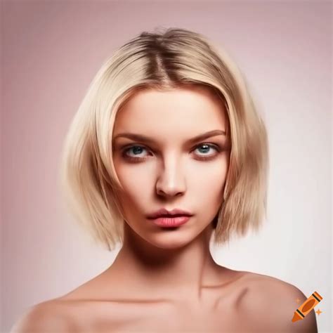 Attractive Young Blonde Woman With A Short Hairstyle On Craiyon