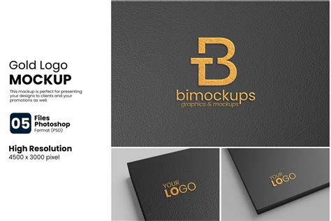 Gold Logo Mockup Design Cuts