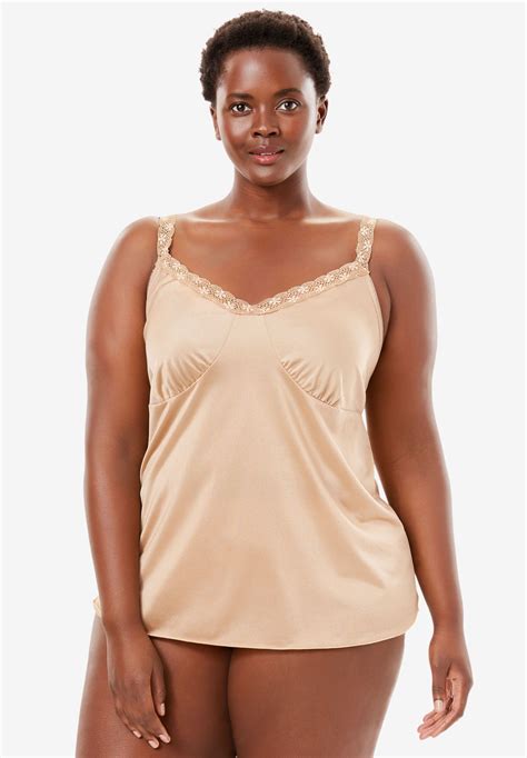 Lace Trim Camisole By Comfort Choice® Plus Size Slips And Camisoles Roamans