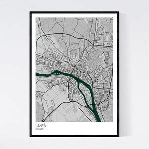 Umeå, Sweden Map Art Print Many Styles 350gsm Art Quality Paper Fast Delivery Scandi // Vintage ...