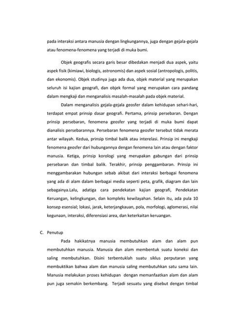 Hakikat Geografi Dalam Kehidupan Manusia PDF