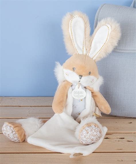 Coffret Peluche Lapin De Sucre Lapin Mouchoir Blanc Doudou Et Compagnie