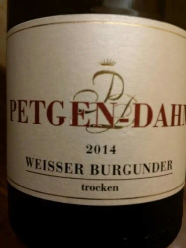 Petgen Dahm Weisser Burgunder Trocken Vivino US