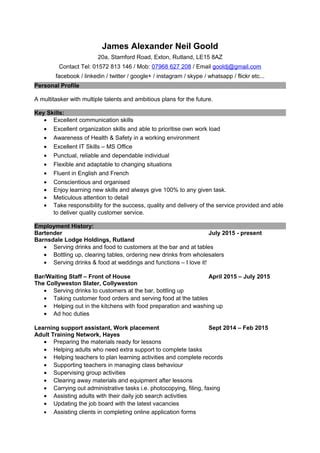 New James Goold Cv Pdf