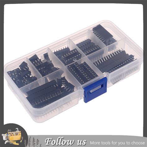 FUN 66Pcs Box DIP IC Sockets Solder Type Socket Kit 6 8 14 16 18 20