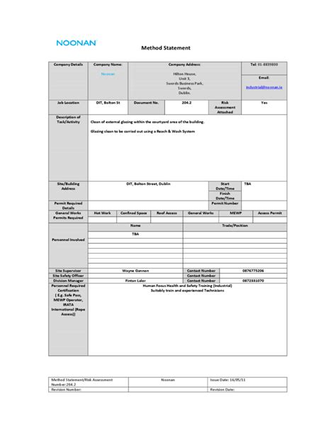 Method Statement 6 Free Templates In Pdf Word Excel Download