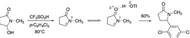 superacid promoted reactions   acyliminium salts  evidence