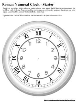 Telling Time Roman Numeral Clocks By Teal Unicorn Designs TPT