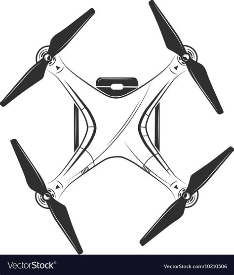 Monochrome picture of drone top view Royalty Free Vector