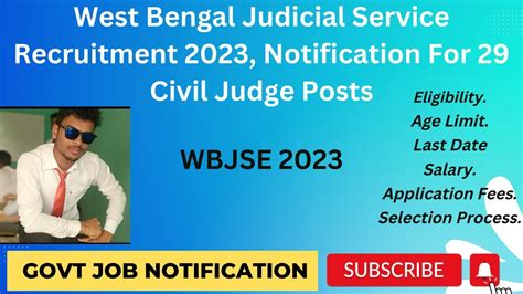 West Bengal Judicial Services Vacancy Announced Wbjs