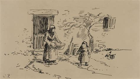 Camille Pissarro Sc Ne De Ferme Farm Scene Small Drawings