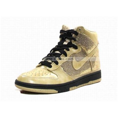 Nike High Tops Women Nike Dunks Skinny Sequin Gold High Tops Shoes For Womens Sneakers Nike