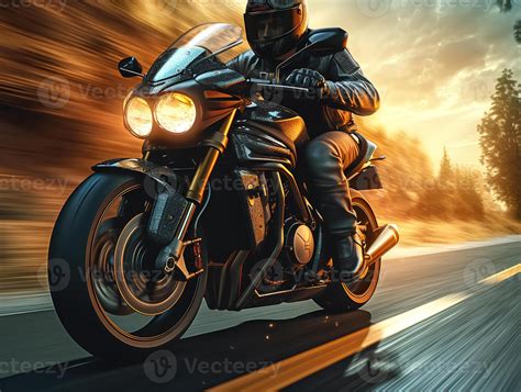 Fast moving motorcycle on the road 46113309 Stock Photo at Vecteezy
