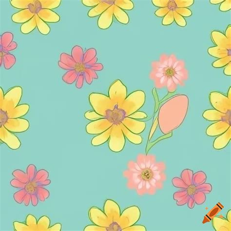 Seamless Pattern Of Pastel Flowers On Craiyon