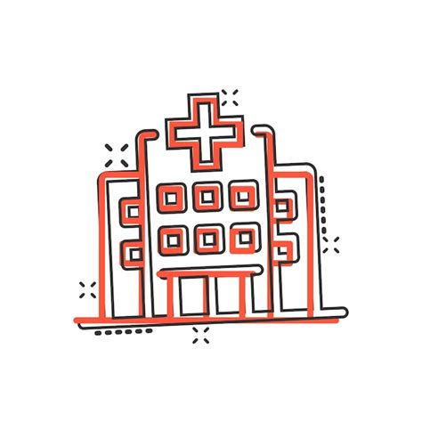 Premium Vector Hospital Building Icon In Comic Style Medical Clinic