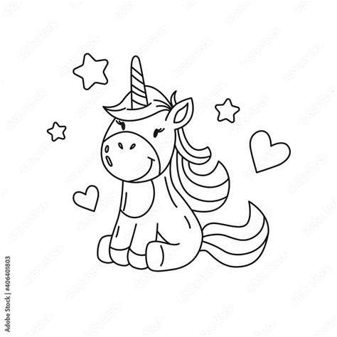 Black And White Unicorn Drawing