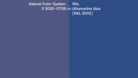 Natural Color System S 5030 R70b Vs Ral Ultramarine Blue Ral 5002