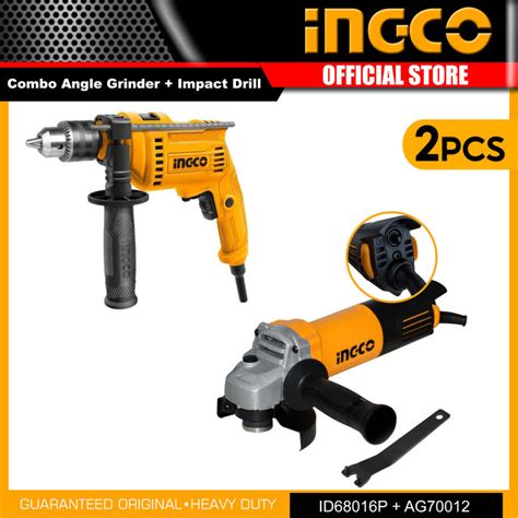 Ingco Electric Angle Grinder W And Impact Drill W Combo Pack