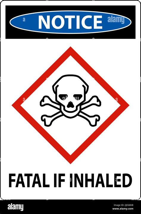 Notice Fatal In Inhaled Sign On White Background Stock Vector Image