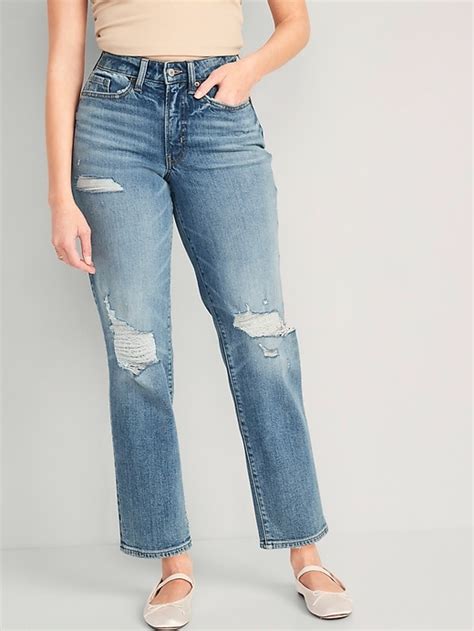 Curvy High Waisted Og Loose Ripped Jeans Old Navy