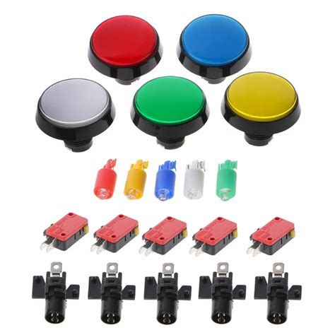 Pcs Set Colors Mm Round Push Button Switch For Game Player Arcade