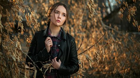 Blonde Ksenia Kokoreva Portrait Head Long Hair Books Leather