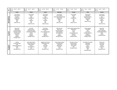 Schleicher County Nursing Home | Monthly Menu