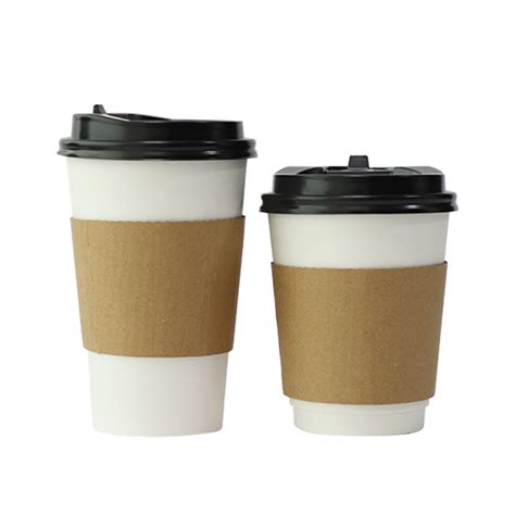 Disposable Recyclable Corrugated Kraft Coffee Cup Sleeves China