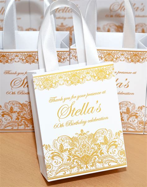 25 Elegant Birthday Party T Bags With Satin Ribbon Handles Etsy Elegant Birthday Party