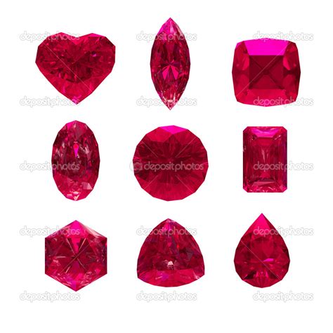 Group Of Ruby Shape With Clipping Path — Stock Photo © Liquor 38190637