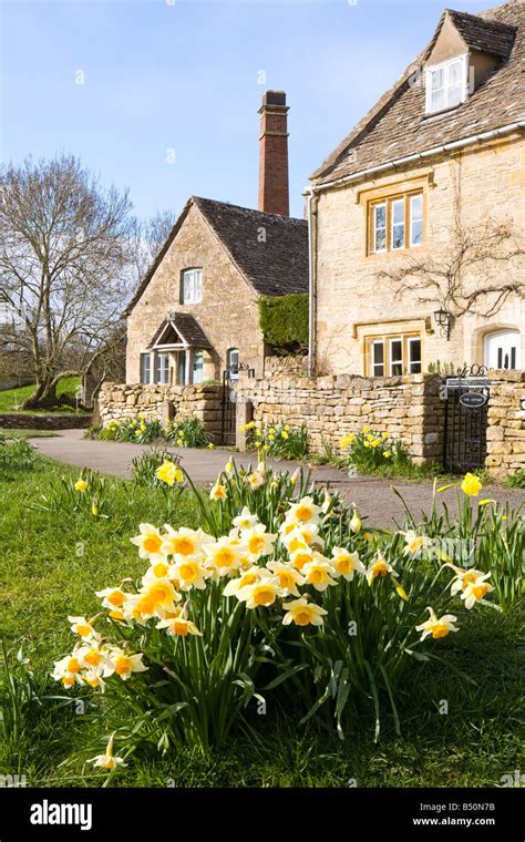 Springtime In The Cotswold Village Of Lower Slaughter Gloucestershire