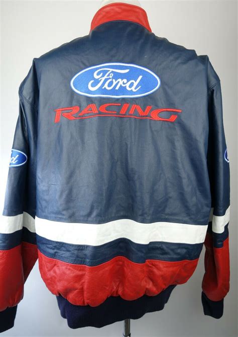 Vintage Ford Racing Tricolor Leather Jacket Maker Of Jacket