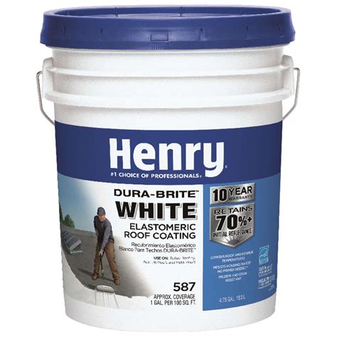 Henry Smooth White Elastomeric Roof Coating 4 34 Gal Ace Hardware