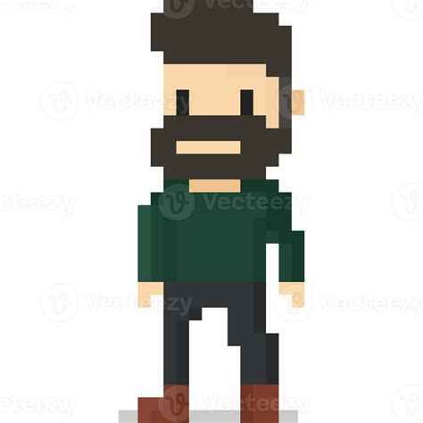 Pixel Art Beard Man Character 27517545 Png