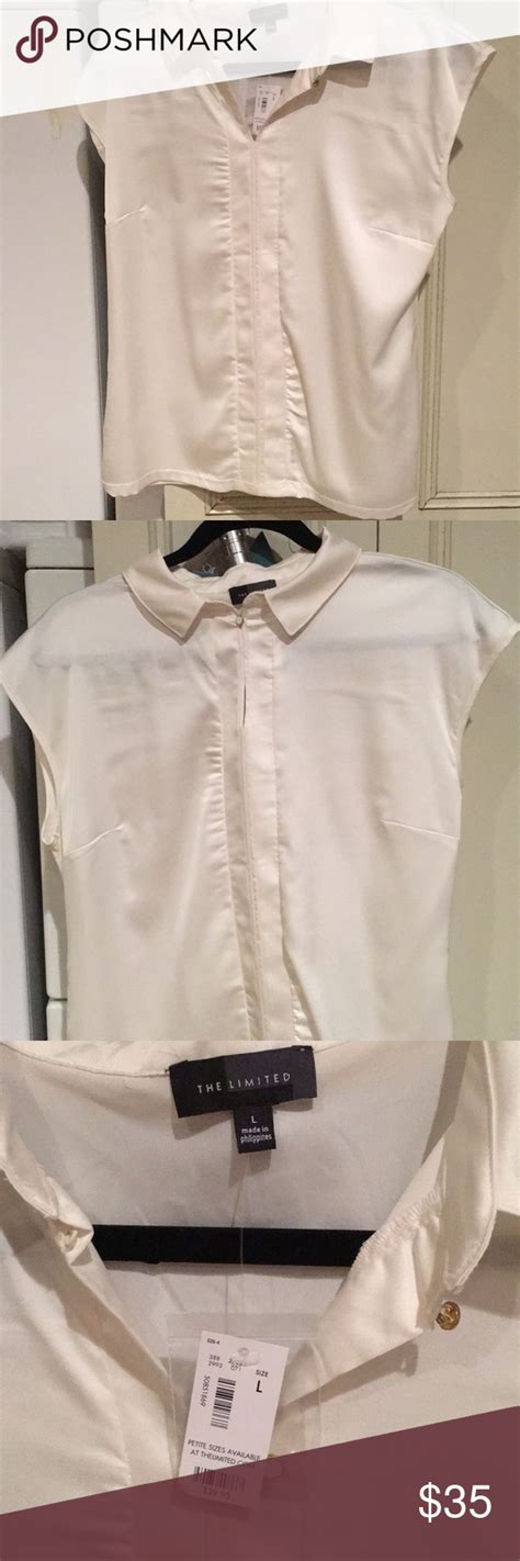 Nwt Ivory Short Sleeve Elegant Blouse The Limited Elegant Blouses