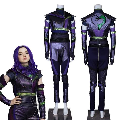 Newest Descendants 3 Cosplay Mal Cosplay Costume Purple Leather Jacket