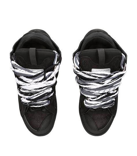 Lanvin Black Leather Curb Sneakers Harrods Uk