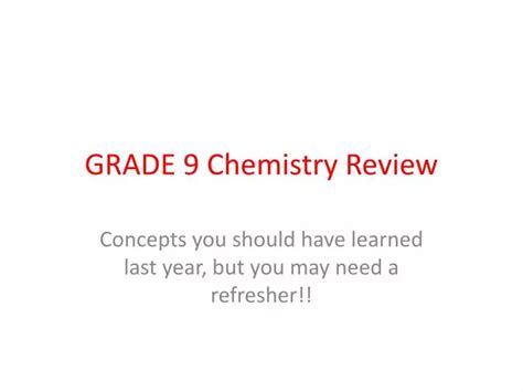 Ppt Grade 9 Chemistry Review Powerpoint Presentation Free Download Id3048705