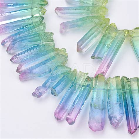 Wholesale Electroplated Natural Quartz Crystal Bead Strands Kbeads