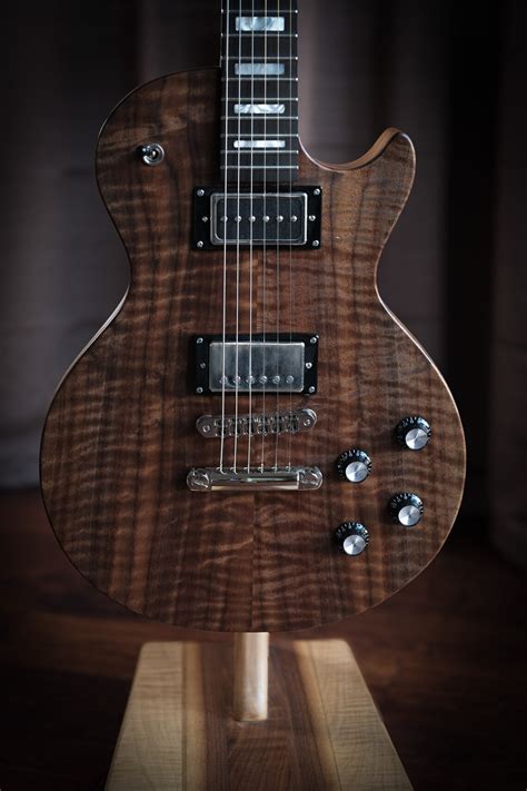 Singlecut Les Paul Style Guitar Claro Walnut Top Warmoth Mahogany And Ebony Neck Jumbo Frets