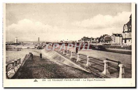 Le Touquet Paris Plage La Digue Promenade Carte Postale Ancienne