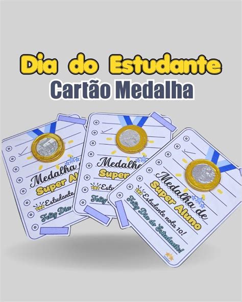 Medalha Dia Do Estudante - Cartão Medalha Dia do Estudante - Educar Recursos Pedagógicos