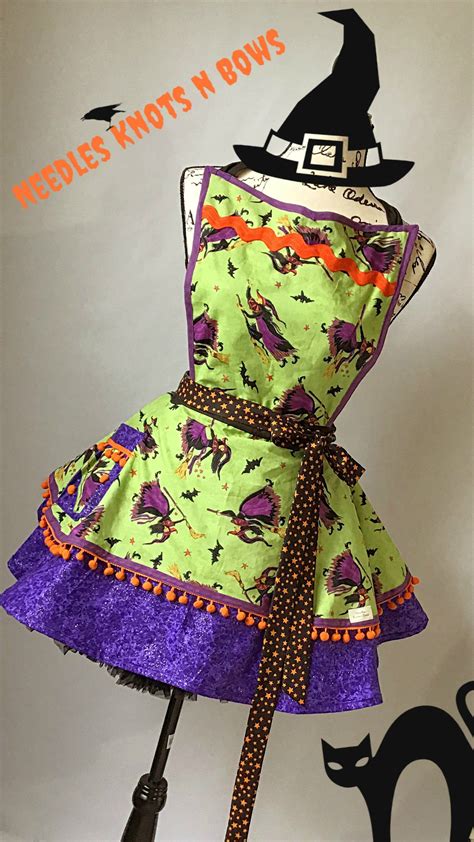 Womens Halloween Witch Apron Aprons Witch Apron Flirty Hostess Apron