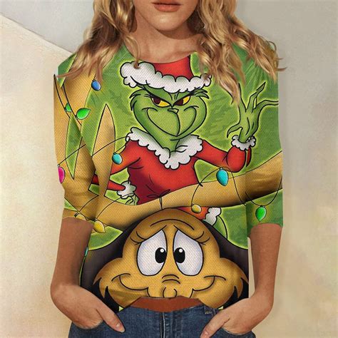 KEVCHE Grinch Costume Christmas Sweatshirts For Women Women S Shirts