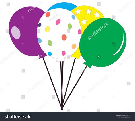 Animated Balloons Birthday Decorations Stock Vector (Royalty Free ...