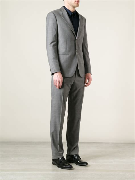 Lyst Giorgio Armani Two Button Suit In Gray For Men