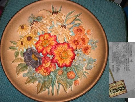 Floral Plate Hand Painted Plaque By Whbossons