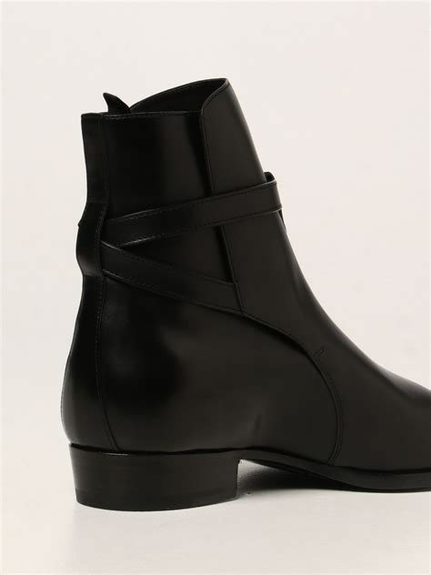 Saint Laurent Wyatt Jodhpur Leather Ankle Boot Black Saint