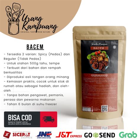 Jual Bumbu Bacem Tahu Tempe Telur Urang Kampuang Shopee Indonesia